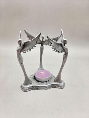 Lavaggi Elegant Silver Winged Angel Tealight Holder